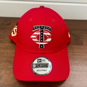 Minnesota Twins 4th Of July Red Adjustable New Era Hat 9Forty Snapback